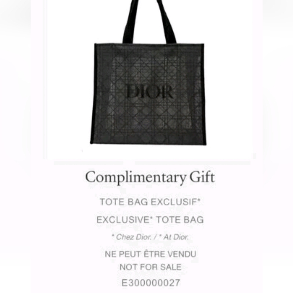DIOR Black Velvet Mesh Cannage Pattern Tote Bag, GWP, New! - Picture 8 of 9